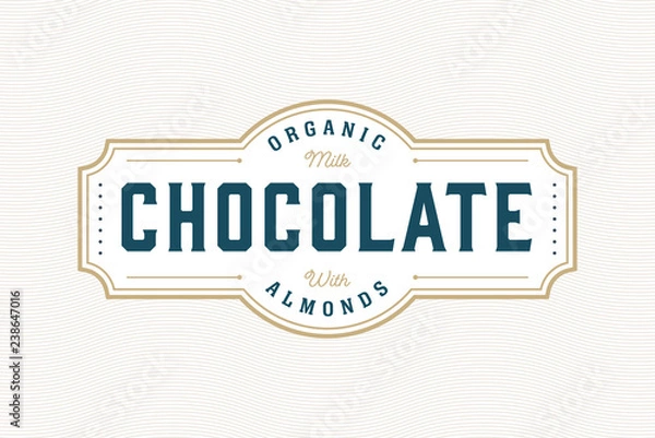 Obraz Vintage Label & Logo Type Template with Engraving Pattern