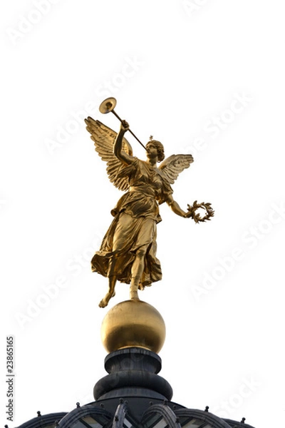 Obraz Statue Engel mit Fanfare (freigestellt)