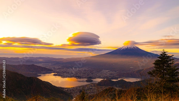 Obraz sunset fuji