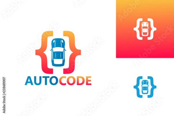 Fototapeta Auto Code Logo Template Design Vector, Emblem, Design Concept, Creative Symbol, Icon
