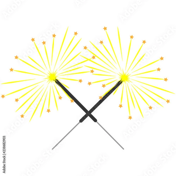 Obraz Double color sparkler on white background sign 3.11