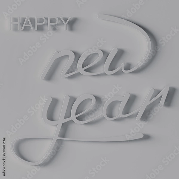 Obraz Happy New Year or Christmas background. 3D rendering.