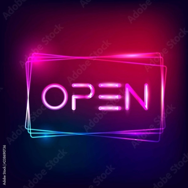 Obraz Open Neon Light Sign.
