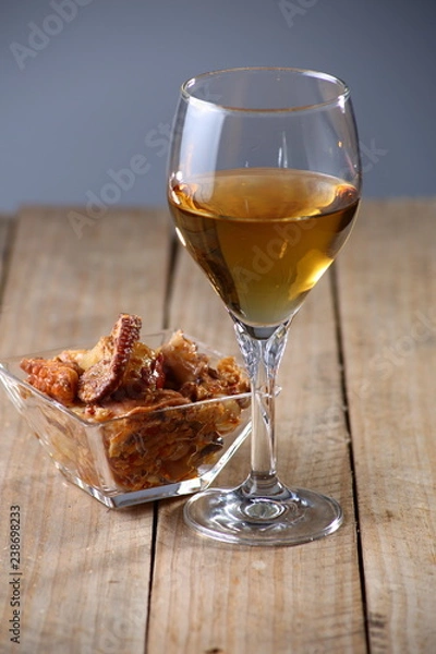 Obraz bodegón de comida y bebida