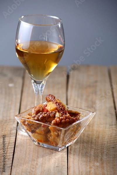 Obraz bodegón de comida y bebida