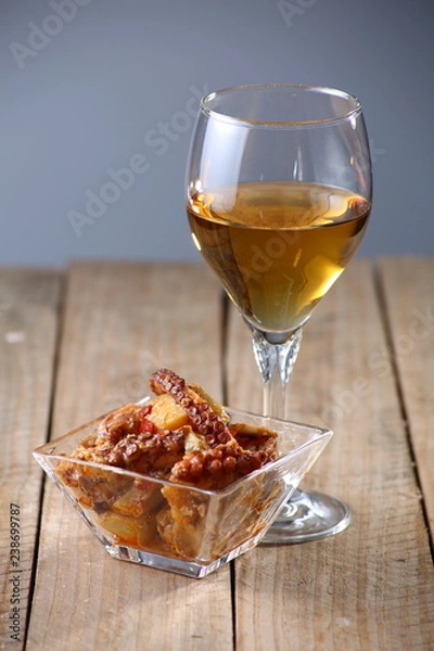 Obraz bodegón de comida y bebida