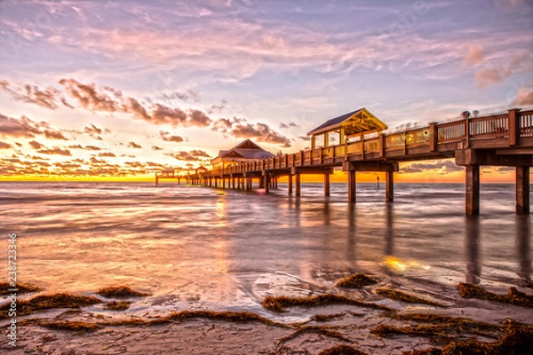 Fototapeta Zachód słońca w Clearwater Beach na Florydzie