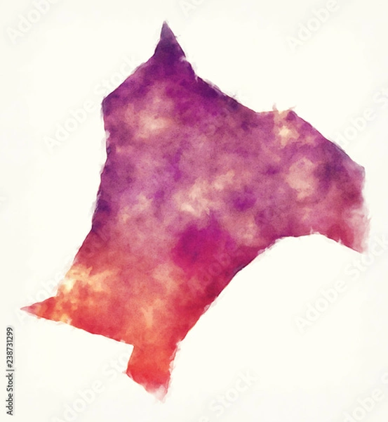 Fototapeta Hsinchu City akwarela mapa Tajwanu przed białym tle