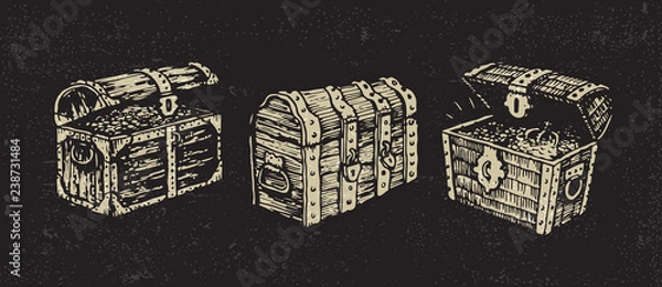 Obraz Illustrated treasure chests