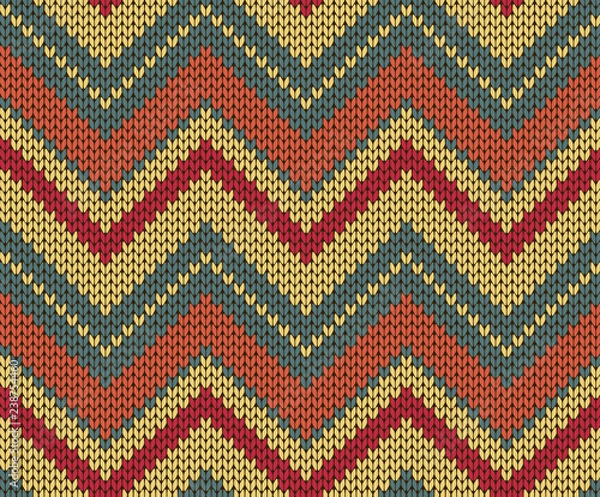 Obraz Seamless vector knitted texture