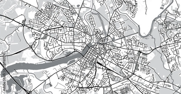 Fototapeta Urban vector city map of Limerick, Ireland