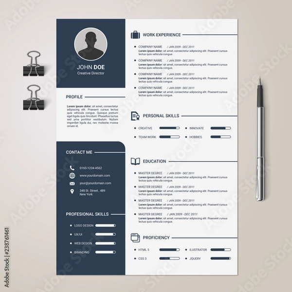 Fototapeta CV Design Template