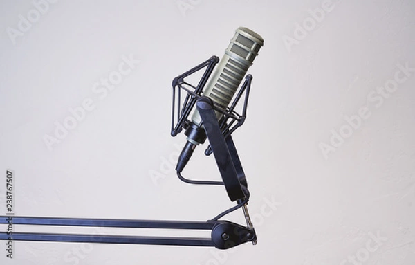 Fototapeta High-end microphone isolated on white background