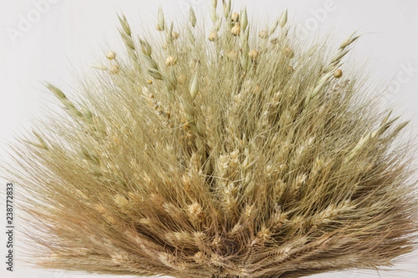 Fototapeta Didukh. Fragment close-up. Ukrainian Christmas decoration and traditional symbol. Made of straw of different cereals. 