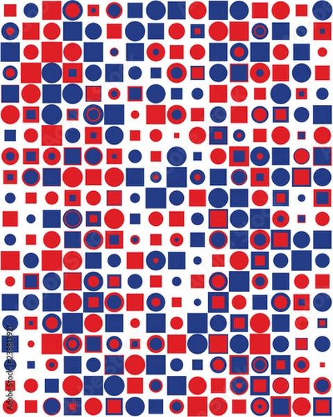 Fototapeta Pattern with colorful squares, Seamless vector background