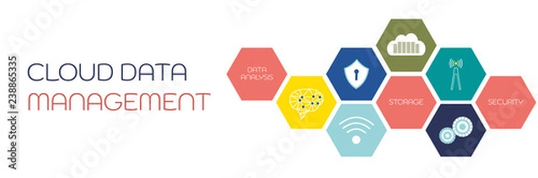 Fototapeta Business and finance. Vector illustration for 5G network, data analysis or cloud technology.