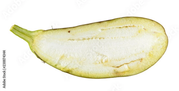 Obraz Eggplant longitudinal section isolated on white background