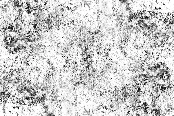 Fototapeta Black and white is grunge background. Abstract monochrome texture. Pattern of scratches, paint and stains.