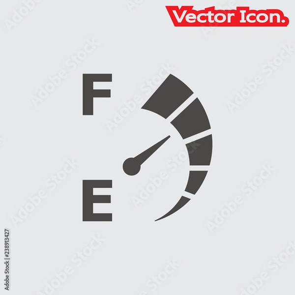 Fototapeta Fuel icon isolated sign symbol and flat style for app, web and digital design. Vector illustration.