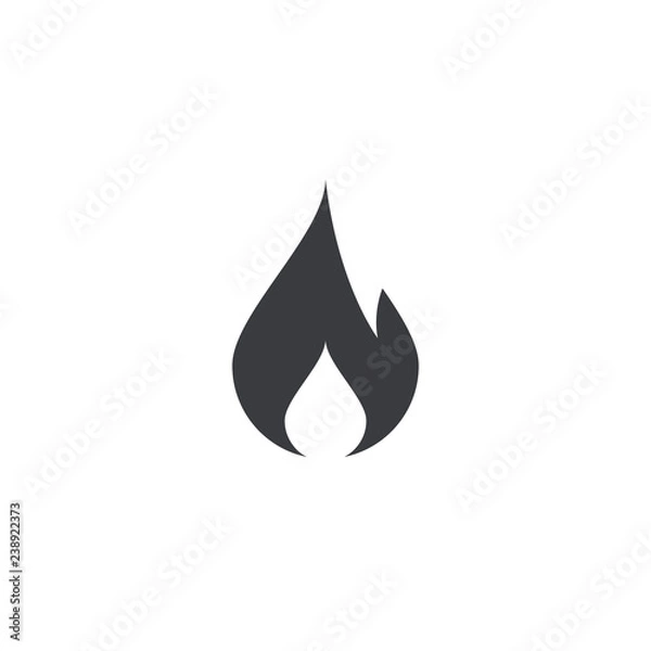 Fototapeta Fire icon. Fire shape. Vector icon. Flame symbol. Burn sign. Trend button. Element for design interface mobile app or website