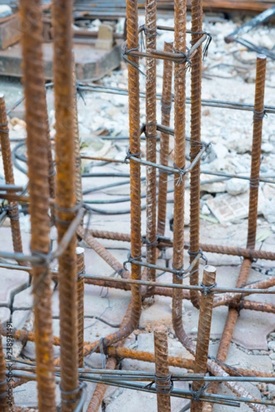 Obraz Foundation steel rod for house building