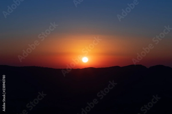Obraz Sunset Mountain Silhoutte