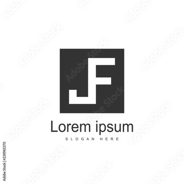 Obraz Initial Letter JF Logo template design. Minimalist letter logo