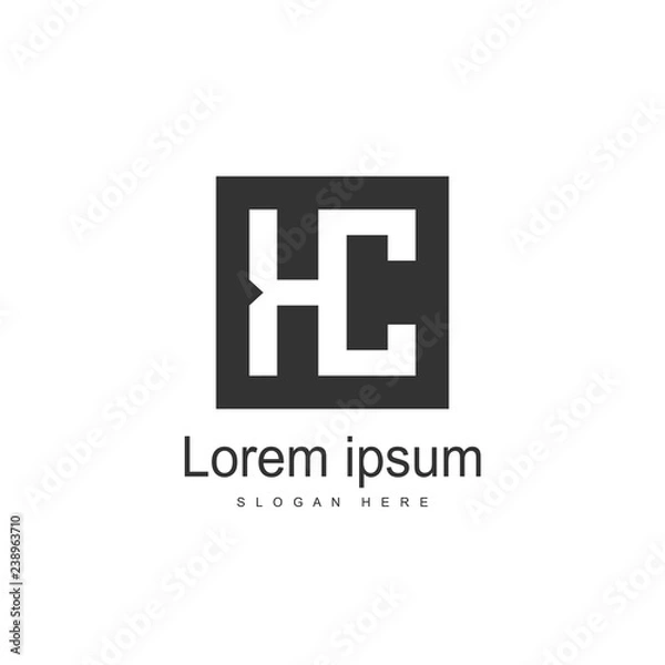 Fototapeta Initial Letter KC Logo template design. Minimalist letter logo