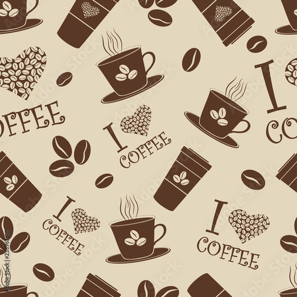 Obraz coffee seamless pattern