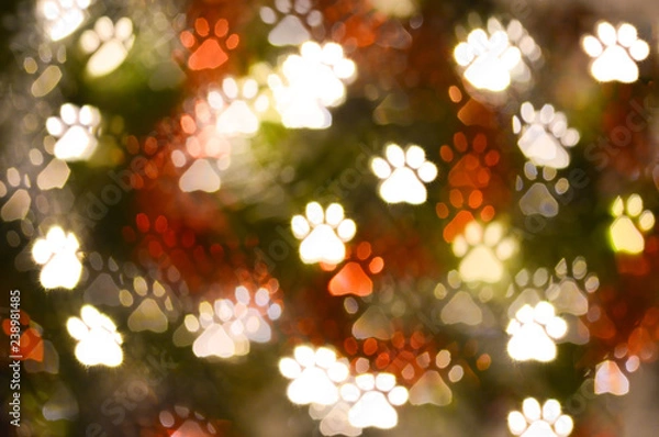 Fototapeta abstract animal paw print shape bokeh for background