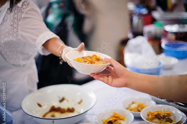 Fototapeta The Hope of the Poor by Donating Charity Food to the Immaculate : The Concept of Mindfulness