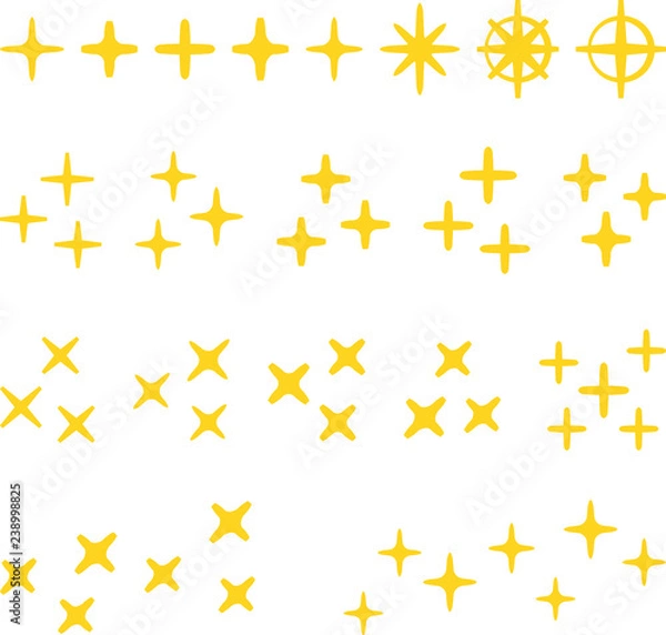 Fototapeta キラキラ、輝きのイラストセット