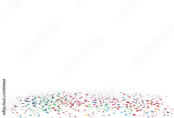 Fototapeta Confetti, colorful paper scatter on the floor festive of celebration abstract background vector illustration