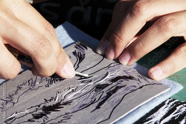 Obraz Chisels and linocut