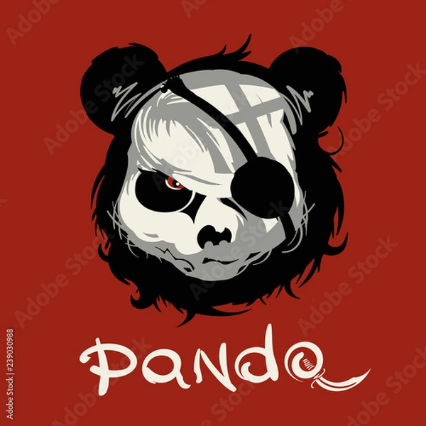 Obraz vector drawing of a Panda for printing cutting plotter