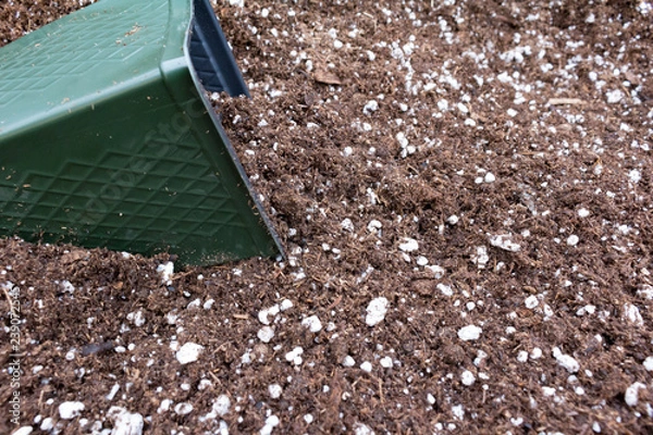 Fototapeta Potting Soil with Pot