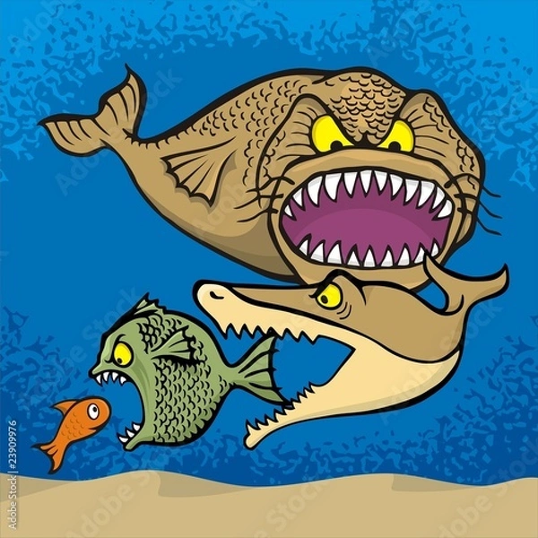 Obraz Big fish eats small