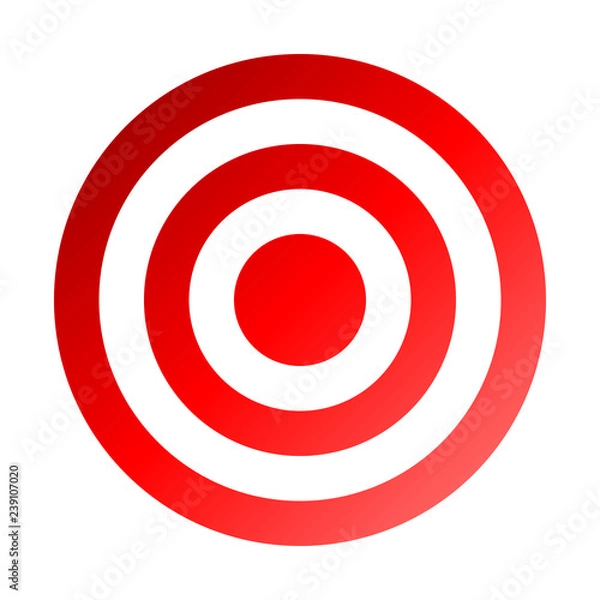 Fototapeta Target sign - red gradient transparent, isolated - vector
