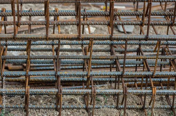 Obraz Steel Rebars for reinforced concrete.