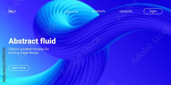 Obraz Abstract Fluid Background for Landing Page.