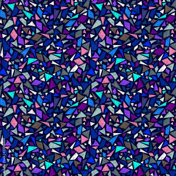 Fototapeta Mosaic pattern. Terrazzo. Geometric shapes. Doodle elements. Abstract sketch background. Doodle fragments pattern. Terrazzo texture. Floor. Fashion. Textile. Fabric design.