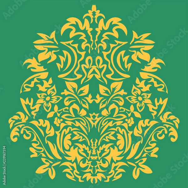 Fototapeta Rococo, baroque element, classic damask, swirls, scrolls, isolated