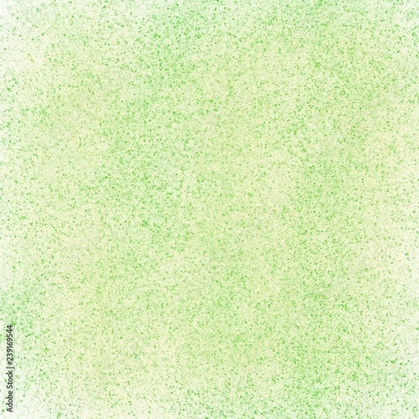 Fototapeta Abstract background with green, yellow spots. Watercolor dots, splashes on paper. Bright colors. Artistic process, workshop. Rough texture strokes for design, templates, drawing, graphic