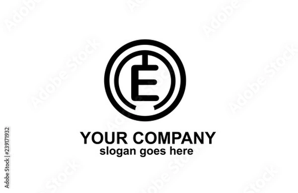 Obraz Rounded Initial Monogram E logo design