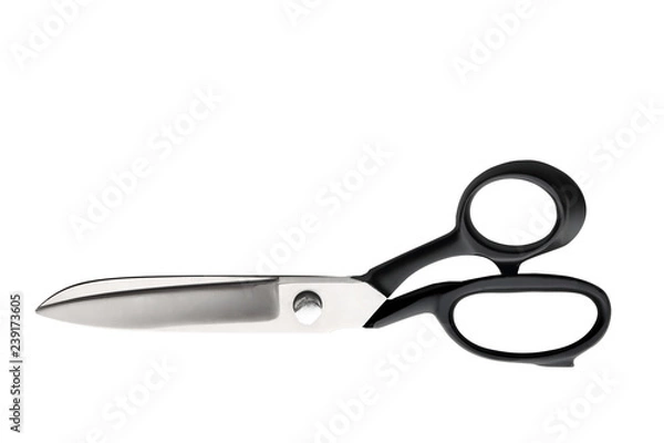 Fototapeta beyaz arka plana sahip izole edilmiş tekstil makası