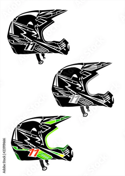 Obraz Motocross helmets