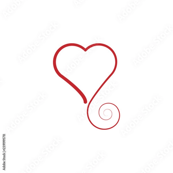 Fototapeta Heart colored icon on white background. Can be used for web, logo, mobile app, UI, UX