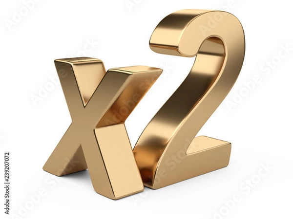 Obraz 3D golden inscription "x2".