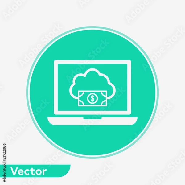 Fototapeta Cloud computing vector icon sign symbol