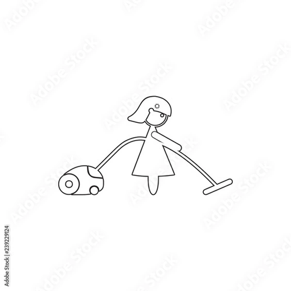 Obraz mother vacuum cleaner icon. Element of cyber security for mobile concept and web apps icon. Thin line icon for website design and development, app development